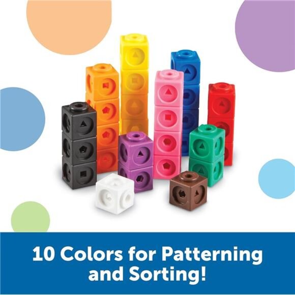Kids Learning Resources MathLink Cubes 100 Cubes Set Ages 5+ Kindergarten - Picture 4 of 6